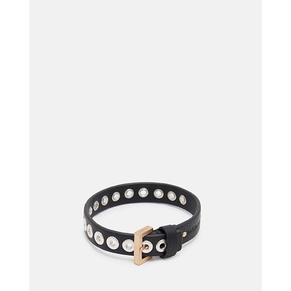 Allsaints Australia Womens Tori Leather Bracelet Brass/Black AU30-186